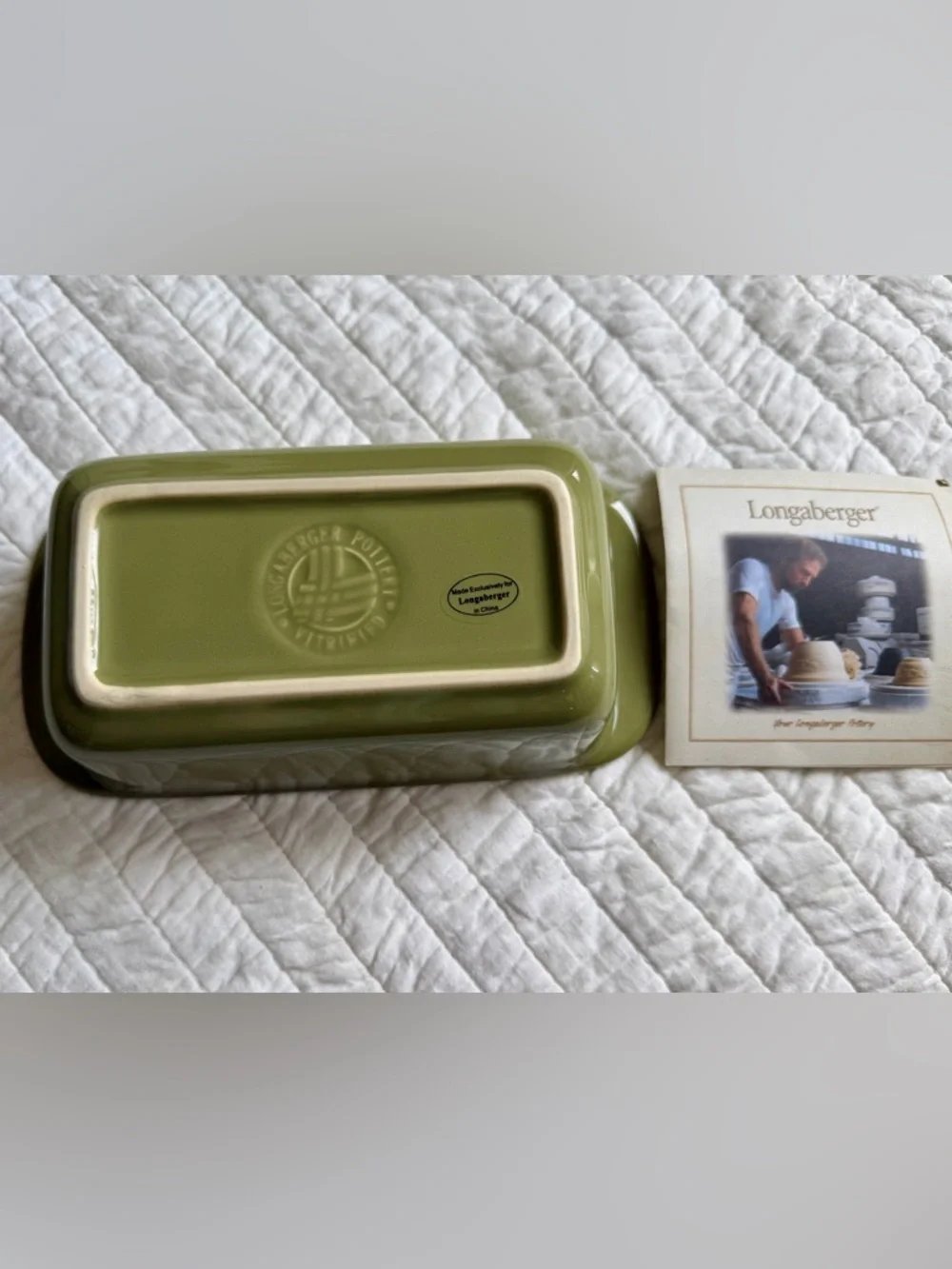 Longaberger Woven Traditions Heritage Green Rectangular Loaf Baker Dish